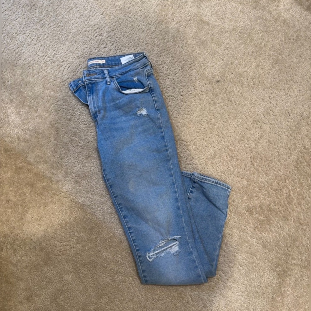 Levi's Light Blue Distressed Skinny Jeans